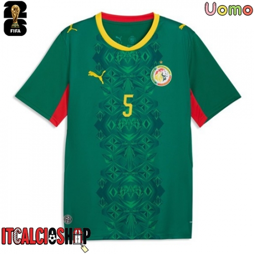 Senegal Pape Gueye #26 Seconda Maglia Mondiali 2026 Manica Corta